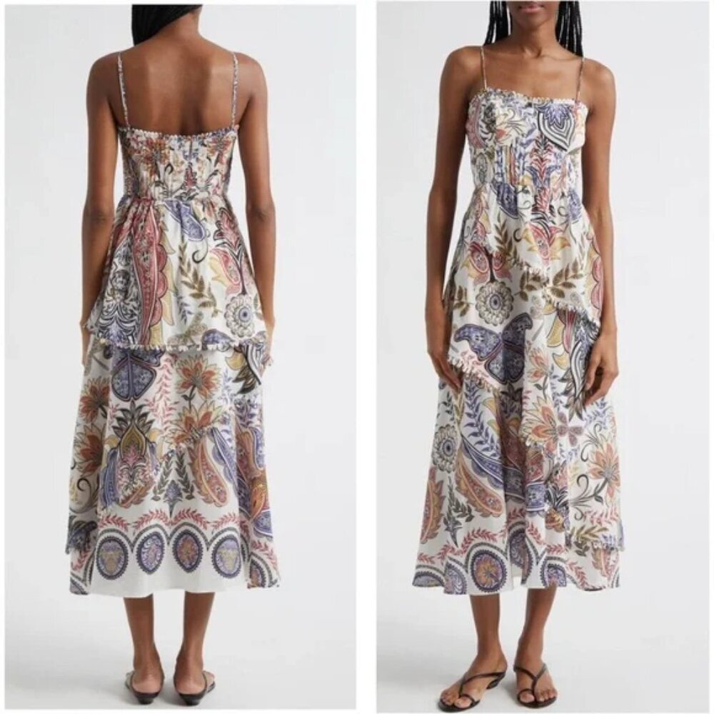 Farm Rio Paisley-Print Midi Dress. Sz: M